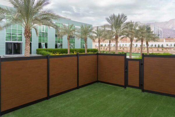 Insulated Aluminum Fence-Mideum Walnut