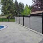 Chai Grey-Wood Grain-Horizontal Vinyl Fence Panels with Aluminum Latices